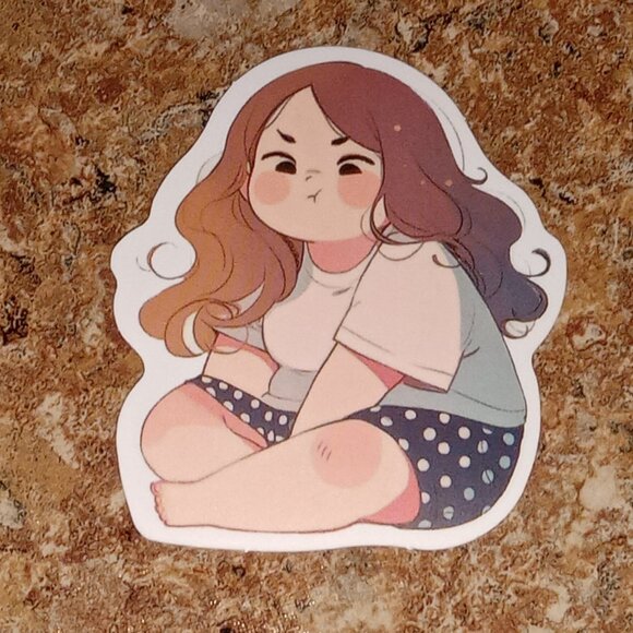 🎯 10 for $10 / Cute Chubby Girl Sticker - Picture 3 of 4